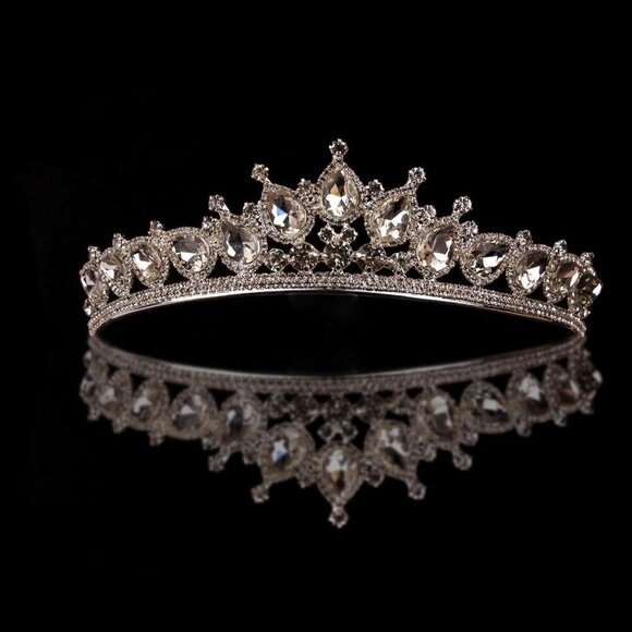 Women\'s Silver Rhinestone Tiara Crown for Wedding Prom Halloween Party Gift main image 6